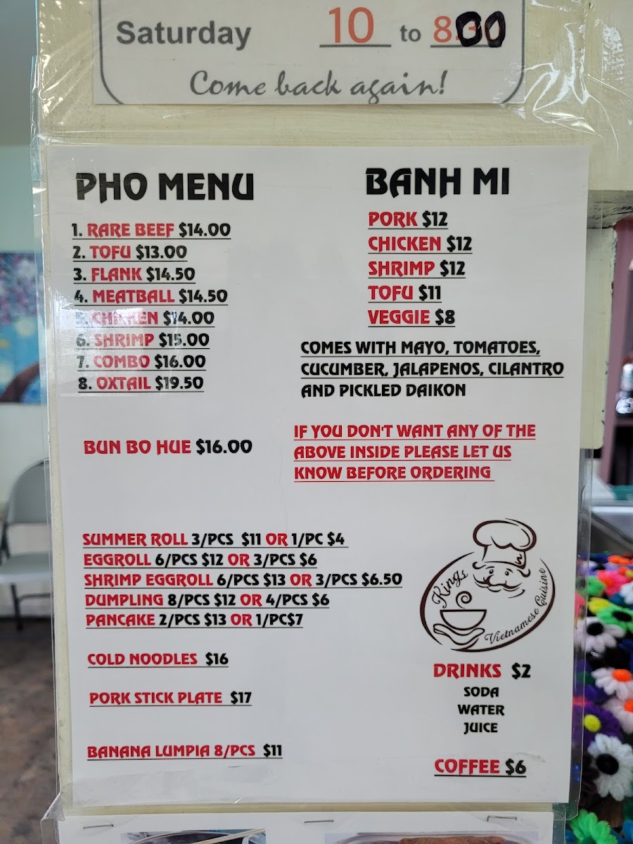 Menu King's Vietnamese Cuisine-1
