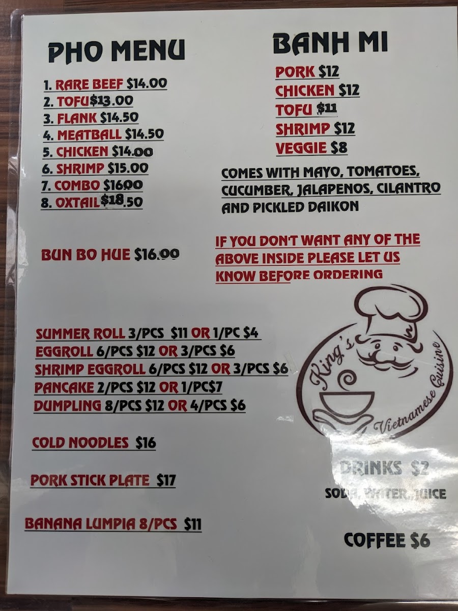 Menu King's Vietnamese Cuisine-5
